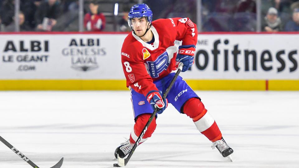 action shot of AHL hockey player josh brook